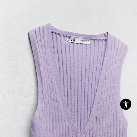 Lavender purple knit sweater short sleeve top - Picture 8 of 8
